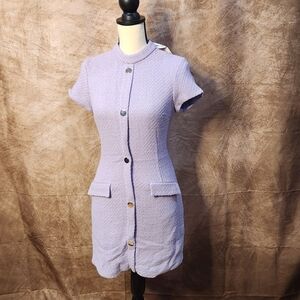 ZARA Textured Button Front Mini Dress – Lavender – Size S – NWT